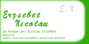erzsebet nicolau business card